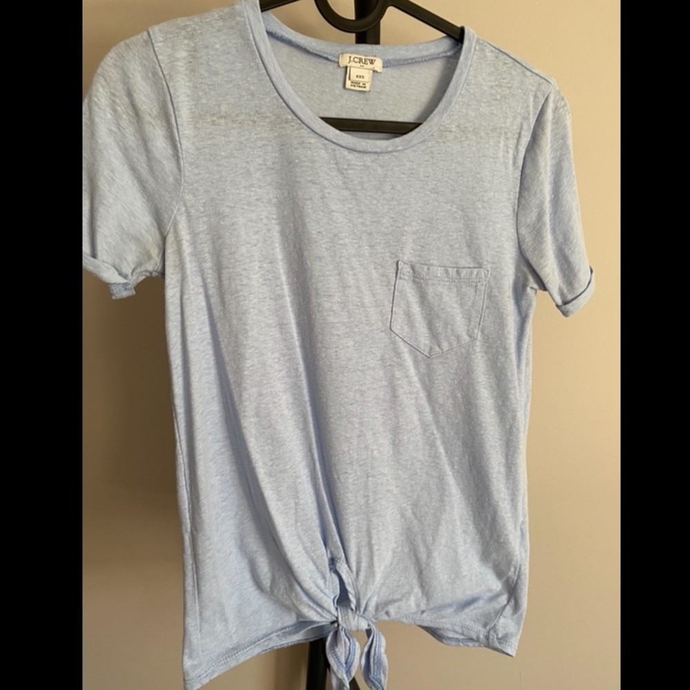 Blue Tie Front Tee